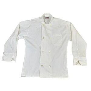 Uncommon Threads White Chef Coat Double Breasted Long Sleeve Jacket Medium 0400